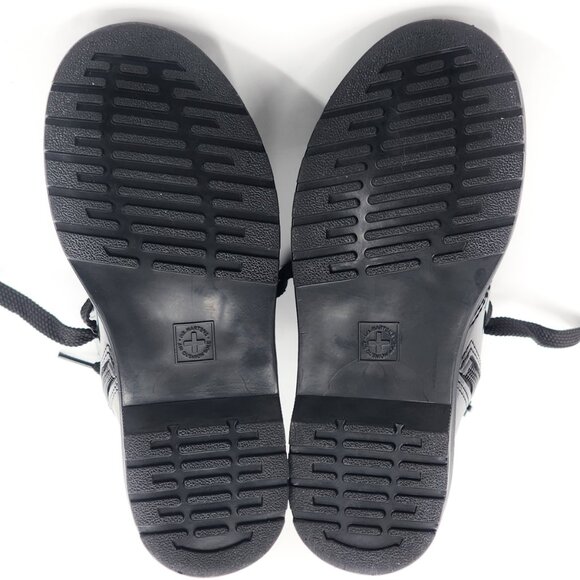 DR. MARTENS Unisex Kids 1460 Rainbow Patent Leather Lace Up Boots Black - Picture 8 of 8